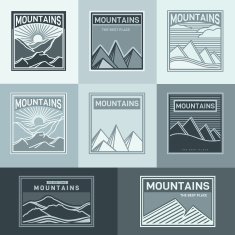 Vector mountains icon N2