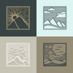 Vector mountains icon N3