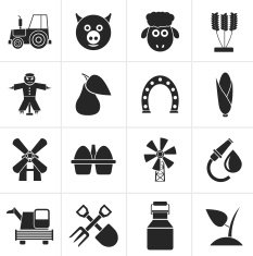 Black Agriculture and farming icons