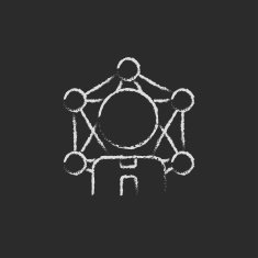 Online business icon drawn in chalk N2