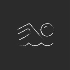 Swimmer icon drawn in chalk N3