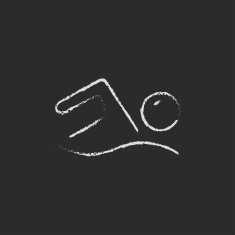 Swimmer icon drawn in chalk N4