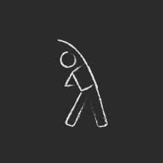 Man making exercises icon drawn in chalk N2