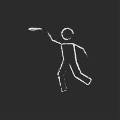 Frisbee icon drawn in chalk N2