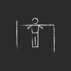 Gymnast on the bar icon drawn in chalk N2