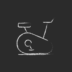 Exercise bike icon drawn in chalk N2