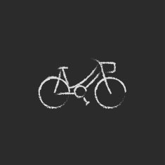 Bicycle icon drawn in chalk N3