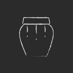 Drum instrument icon drawn in chalk N2