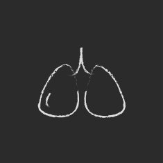 Lungs icon drawn in chalk N2