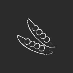 Peapod icon drawn in chalk N2
