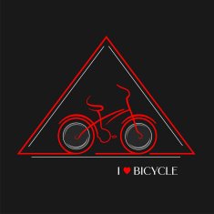 Red bike road stylish sign vector isolated