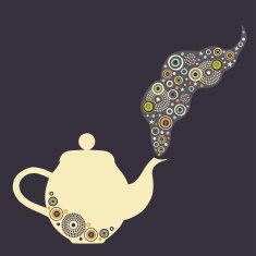 Stylized teapot with design elements N2