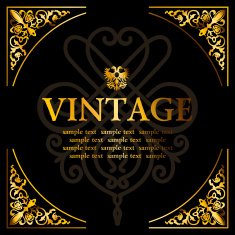 vintage gold floral frame ornament N2