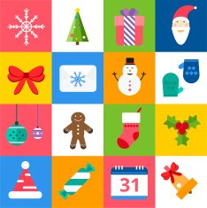Christmas vector icons set N12