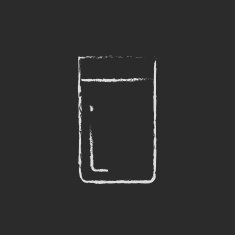Glass of water icon drawn in chalk
