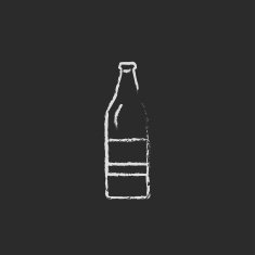 Glass bottle icon drawn in chalk N5