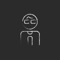 Businessman icon drawn in chalk N4