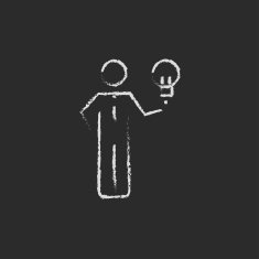 Business idea icon drawn in chalk N2