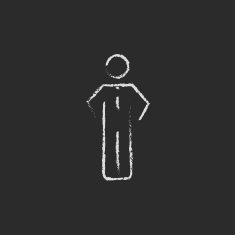 Businessman standing icon drawn in chalk N2