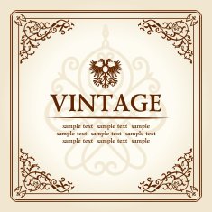 vintage curves floral frame ornament N2