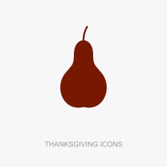 Pear icon Harvest Thanksgiving vector