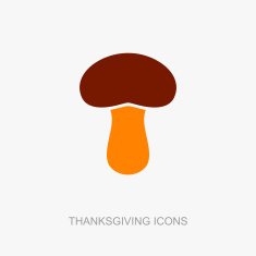 Mushroom icon Harvest Thanksgiving vector