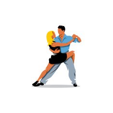Two elegance tango dancers Vector Illustration N2