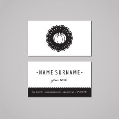 Organic food business card design concept Logo-badge with pumpkin