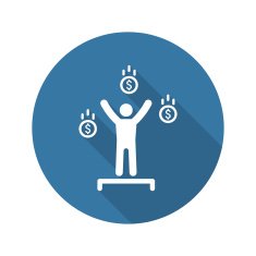 Financial Independence Icon Business Concept Flat Design