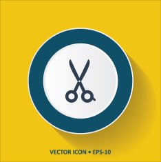 Yellow Cut Or Scissor Icon Button
