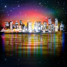 abstract background with panorama of vancouver N5