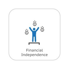 Financial Independence Icon Business Concept Flat Design N2