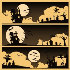 Set of Halloween banner Holiday design