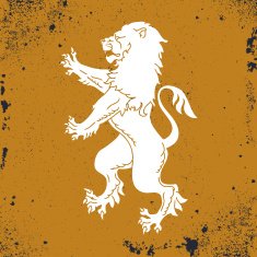 Lion on grunge background - heraldic style