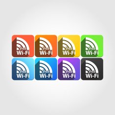 free wi fi buttons set