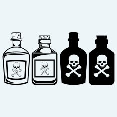Glass bottles of poison N2