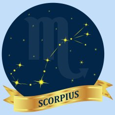 Scorpius Constellation and zodiac sign in the blue circle N2