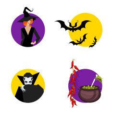 Set of 4 icons in a flat style