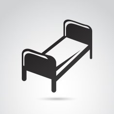 Bed icon isolated on white backgound