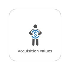 Acquisition Values Icon Business Concept Flat Design N2