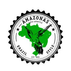 Amasonas Brazil style label with colibri