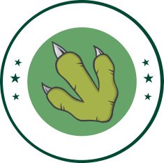 Dinosaur Paw Print Circle Logo