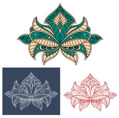 Graceful persian flower with paisley element N2