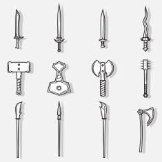 Vector medieval weapon