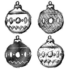 Hand drawn bauble (holiday decoration) N2