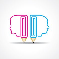 pencil with human head stock vector N2