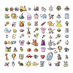 Set of baby icons for your design N2
