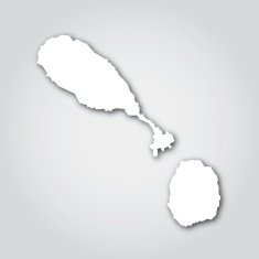 Saint Kitts and Nevis Silhouette White