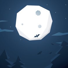 Halloween vector background with full moon Bats silhouettes flying from
