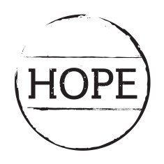 Black vector grunge stamp HOPE N2